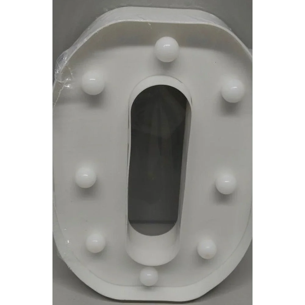 Restaurantware Illumify Letter O Marquee LED Light White‎ Plastic 8.7 Inch